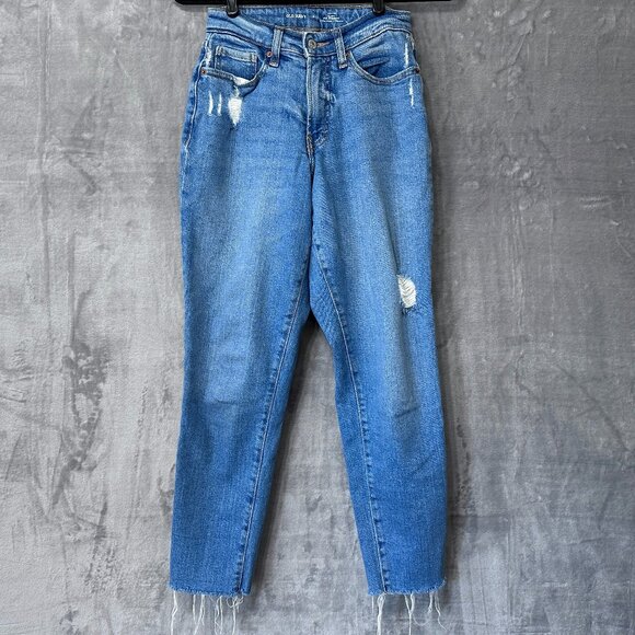 Old Navy High-Rise Curvy O.G. Straight Jeans Size 4 Medium Wash - Picture 1 of 11